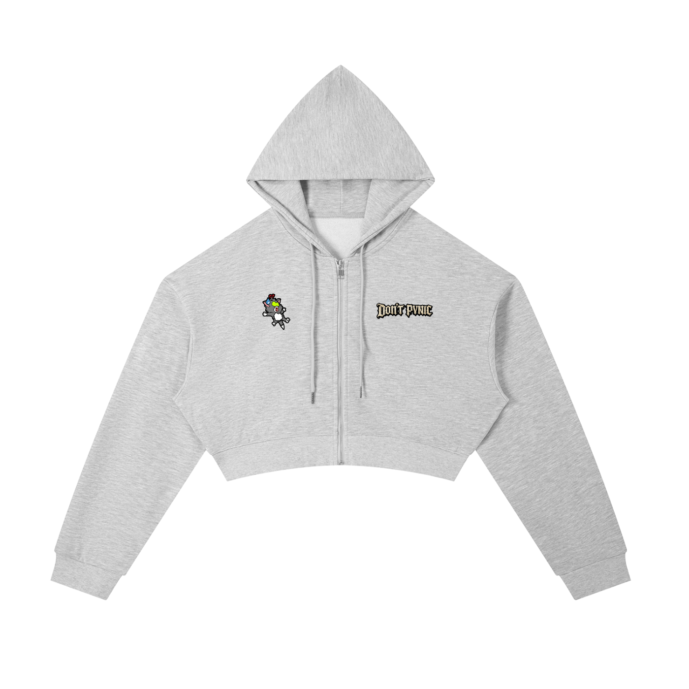 Don’t Pvnic “Neon Eyes” Cropped Zip-Up Hoodie