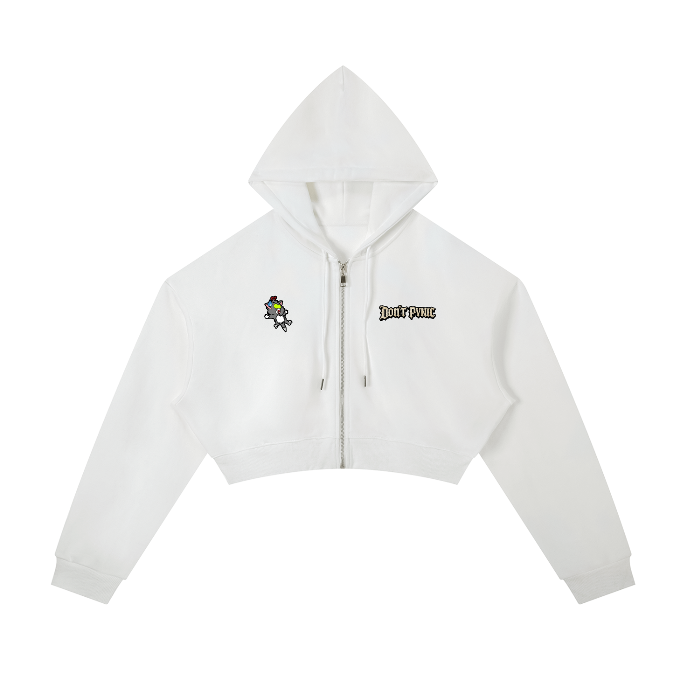 Don’t Pvnic “Neon Eyes” Cropped Zip-Up Hoodie