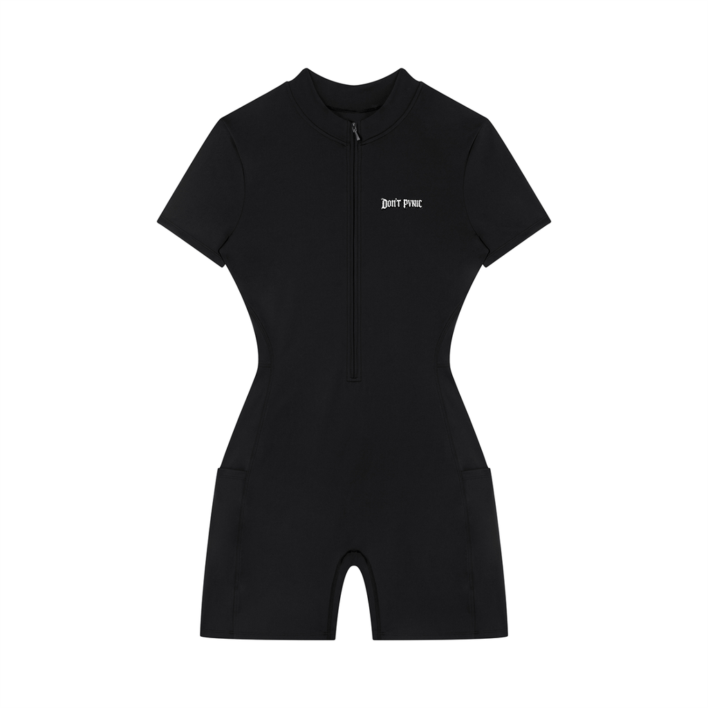 DP Women's Quarter-Zip Short Sleeve Romper