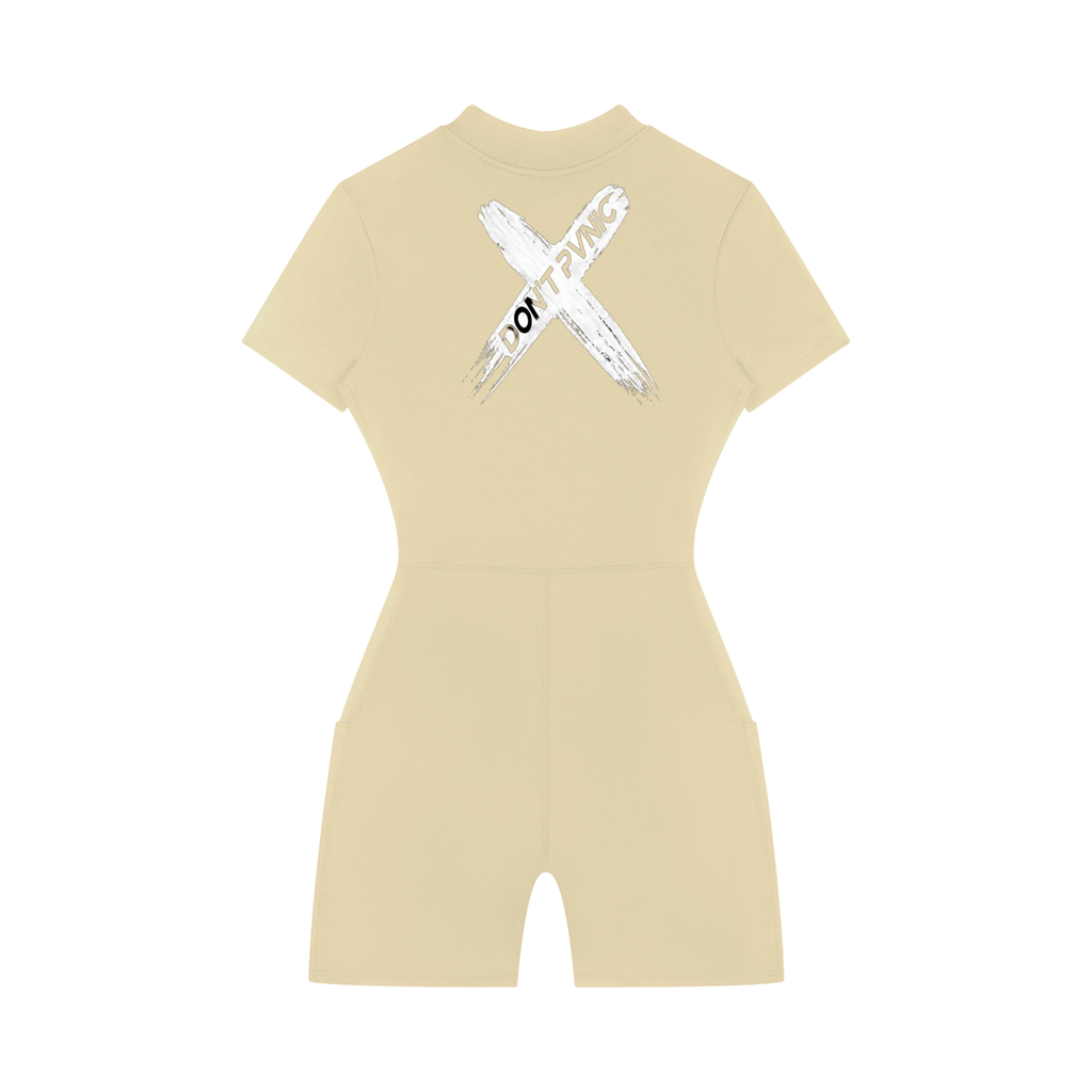 DP Women's Quarter-Zip Short Sleeve Romper