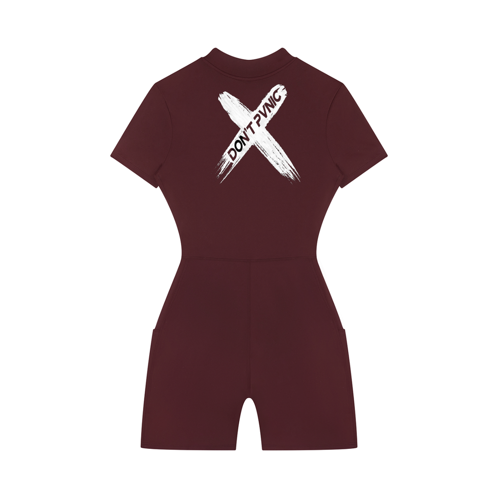 DP Women's Quarter-Zip Short Sleeve Romper