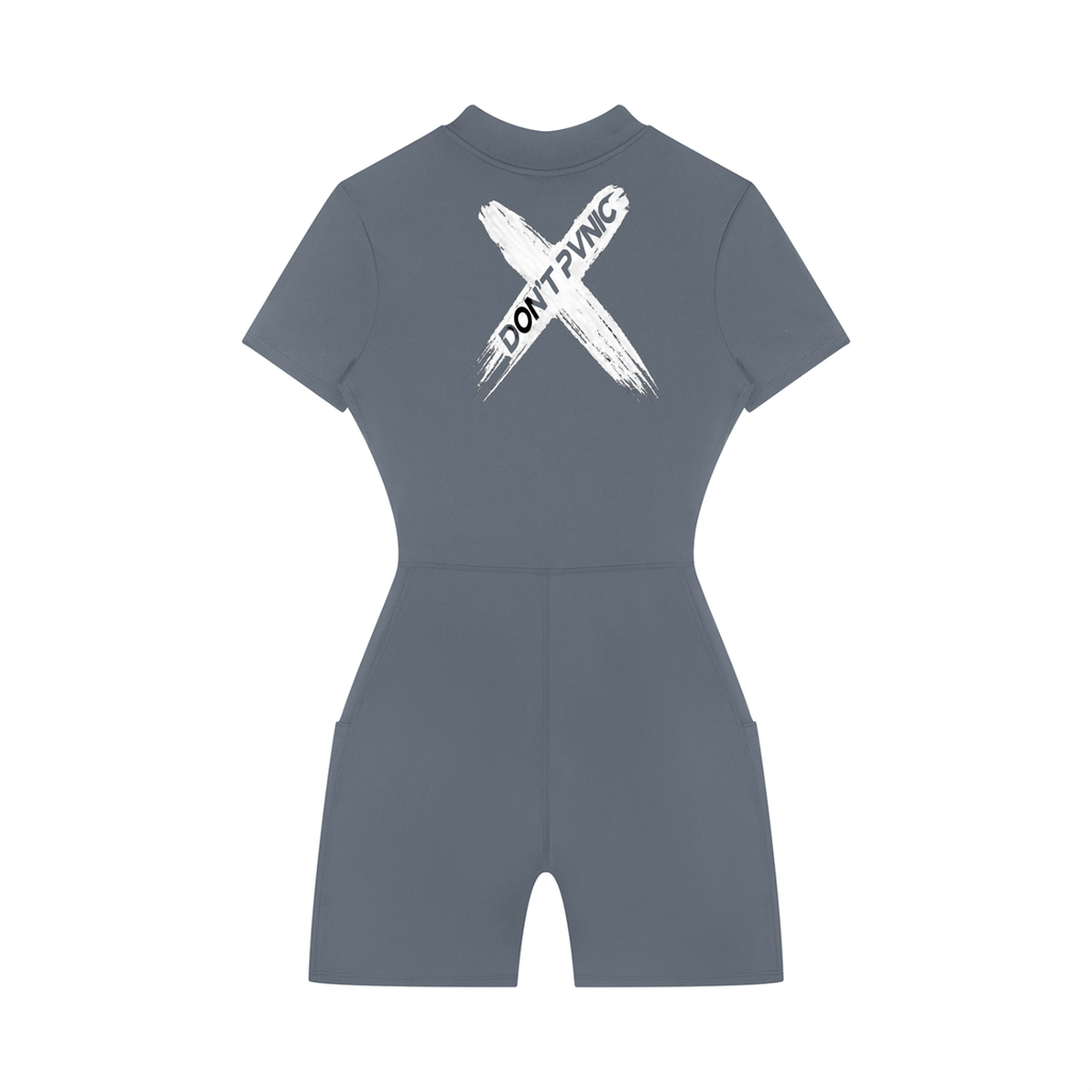 DP Women's Quarter-Zip Short Sleeve Romper