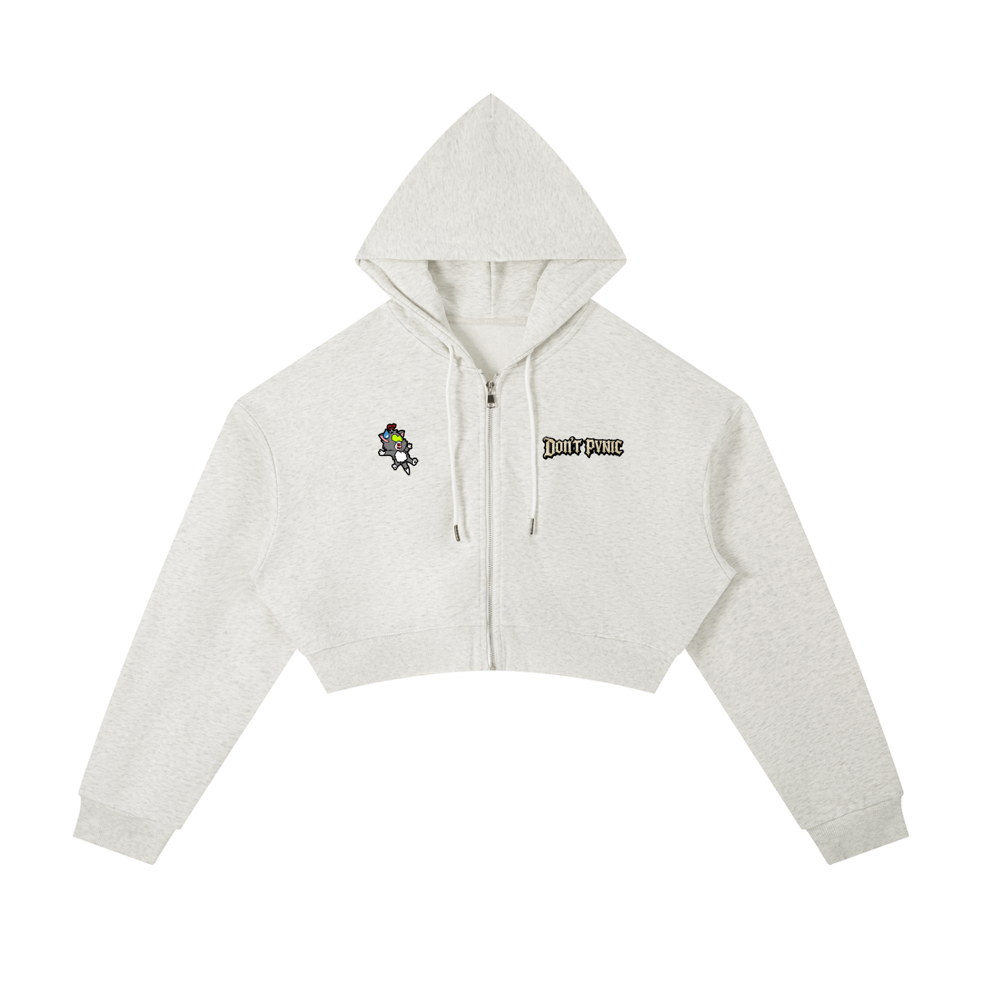 Don’t Pvnic “Neon Eyes” Cropped Zip-Up Hoodie