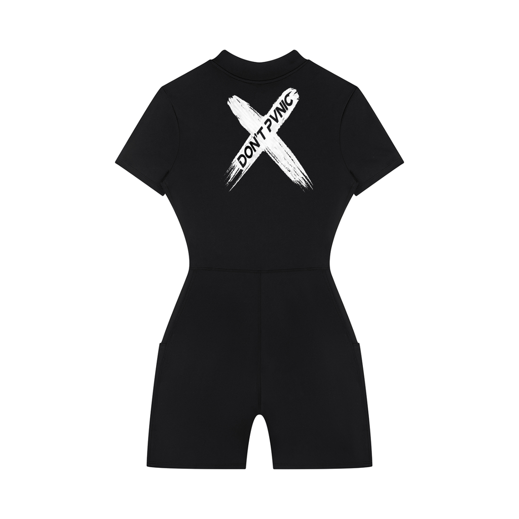 DP Women's Quarter-Zip Short Sleeve Romper